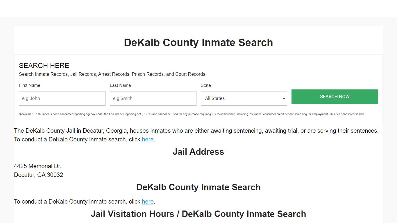 DeKalb County Inmate Search